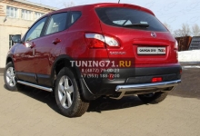 Защита задняя (центральная) 75х42 мм Nissan Qashqai 2010